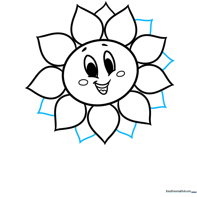 Filling in the gaps between petals to create a dense flower head.