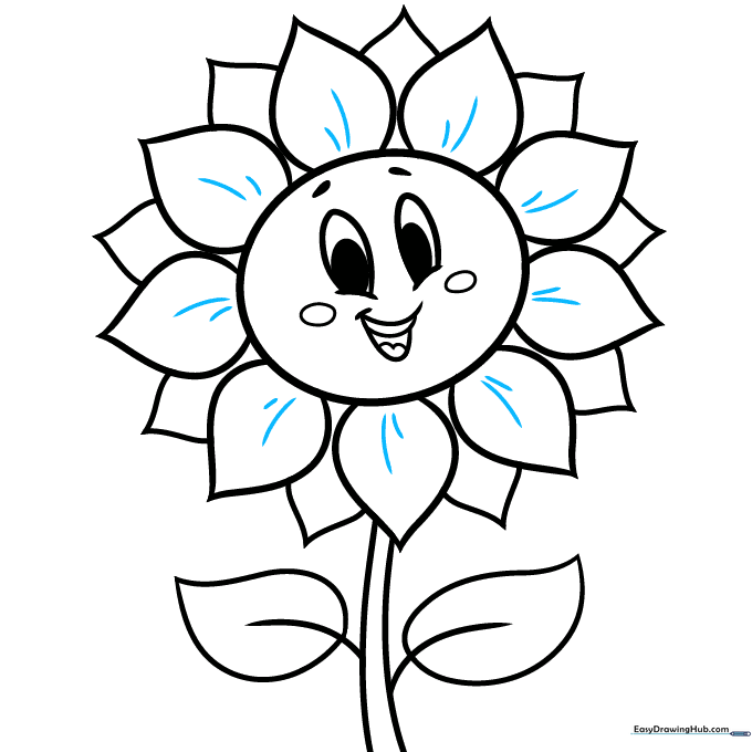 Adding small texture lines to the petals for added detail.
