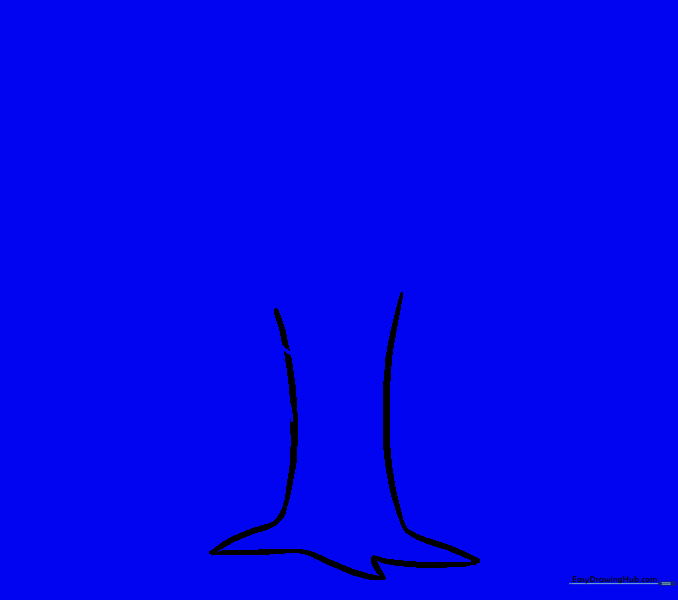 Drawing initial branch outlines using curved lines and U-shapes.