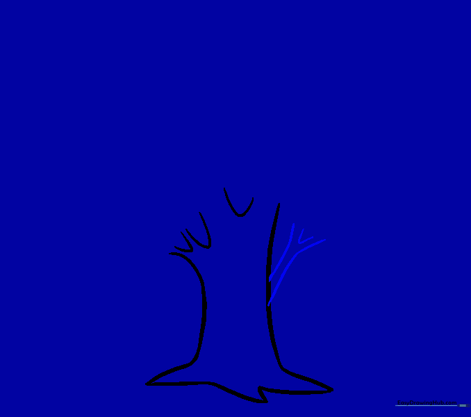 Adding a second branch to the right side of the tree trunk.