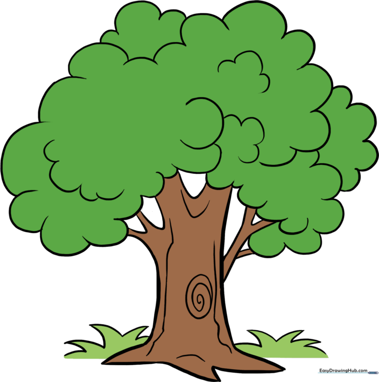 A colorful, friendly cartoon tree illustration for kids.