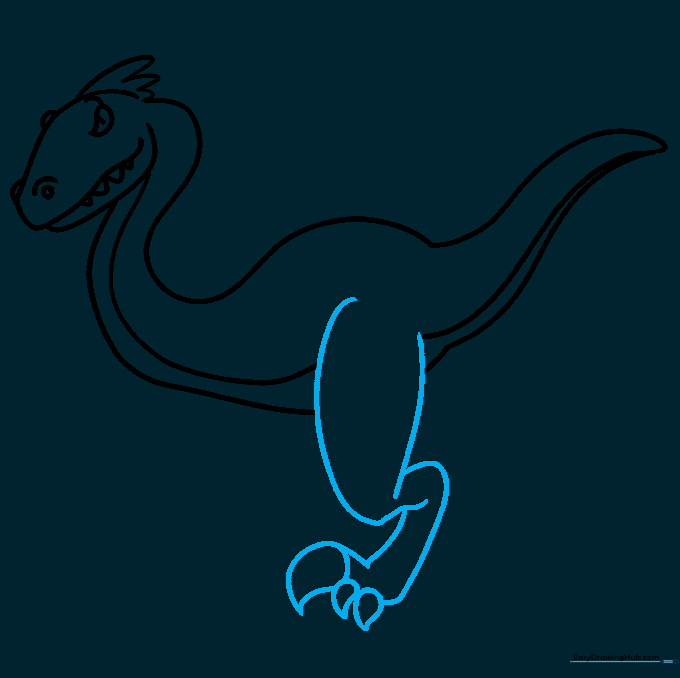 Sketching the powerful hind leg and distinct sickle claw.