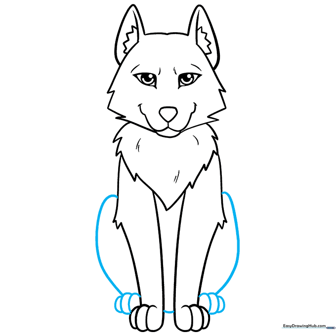 Wolf body outline with rear legs and haunches added.