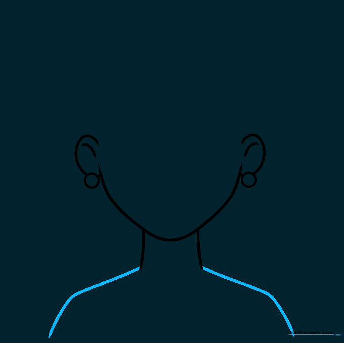 The neck lines now transition into smooth, sloping shoulder lines.