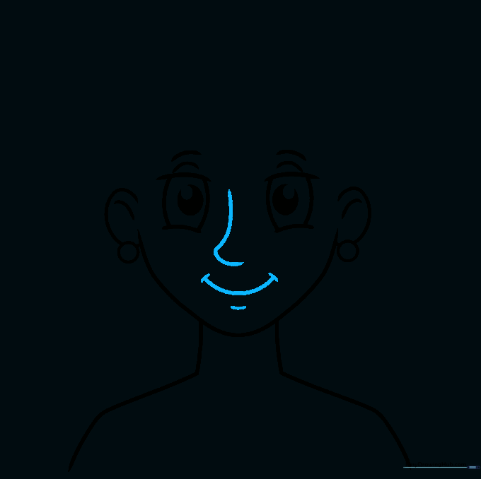 The face now includes a simple nose and a friendly, smiling mouth.