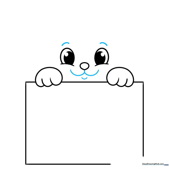 Line drawing of a cat's face including eyebrows, mouth, and chin.