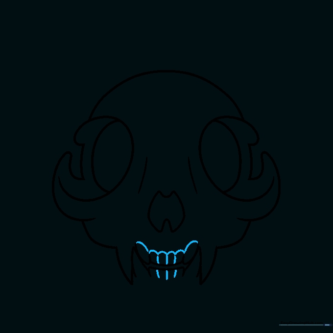 Adding small hill-shaped details to represent the teeth.