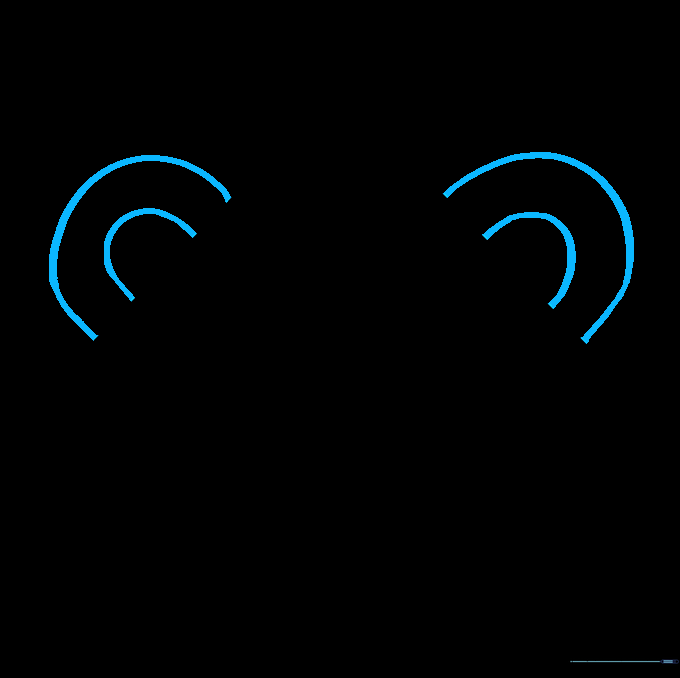 Adding rounded U-shaped lines to the left and right sides of the knot.