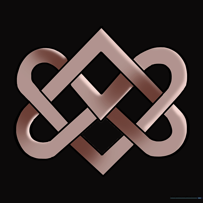 A fully colored, vibrant Celtic knot drawing.