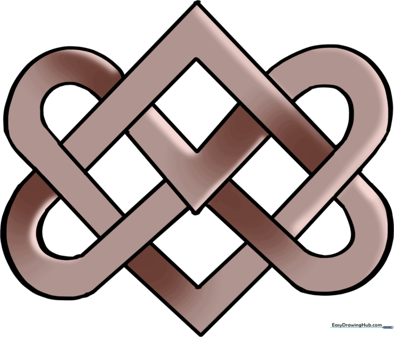 A colorful, finished Celtic knot drawing displayed as a featured art project.
