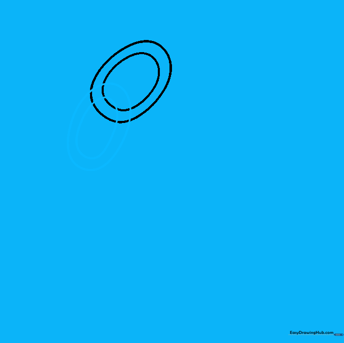 Two overlapping oval links showing the beginning of a chain connection.