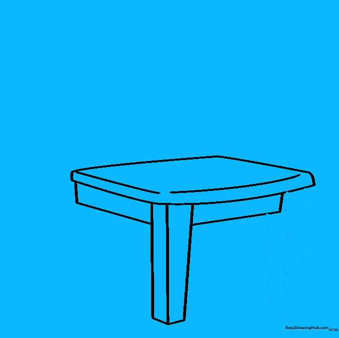 Adding the second front leg to the chair drawing.
