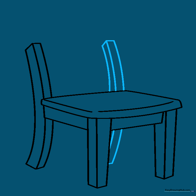 Adding the final leg to the chair and cleaning up the overlapping lines.