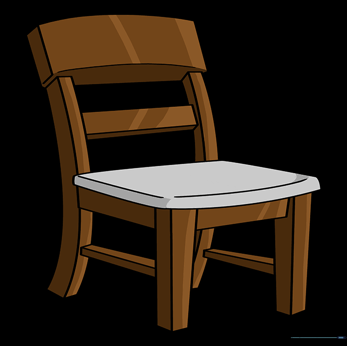 A fully colored, finished cartoon chair drawing.