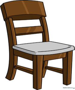 A colorful, finished illustration of a cartoon chair, perfect for beginners.