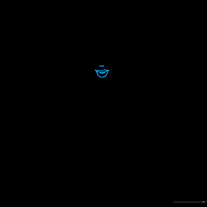 Completing the face with a nose and a cheerful smile.
