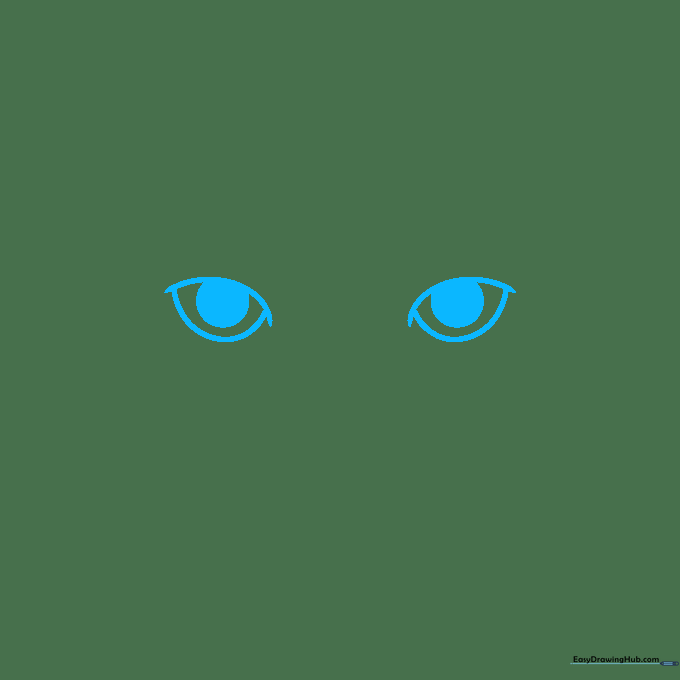 Close-up of two almond-shaped cheetah eyes with dark pupils and white highlights.