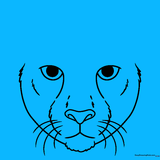 Adding rounded ears to the top of the cheetah's head.