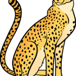 A vibrant, finished drawing of a cheetah, showcasing the final result of the tutorial.