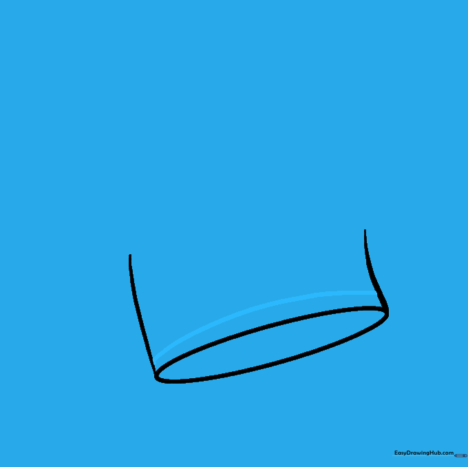 A horizontal curved line connecting the side lines to form the hat band.