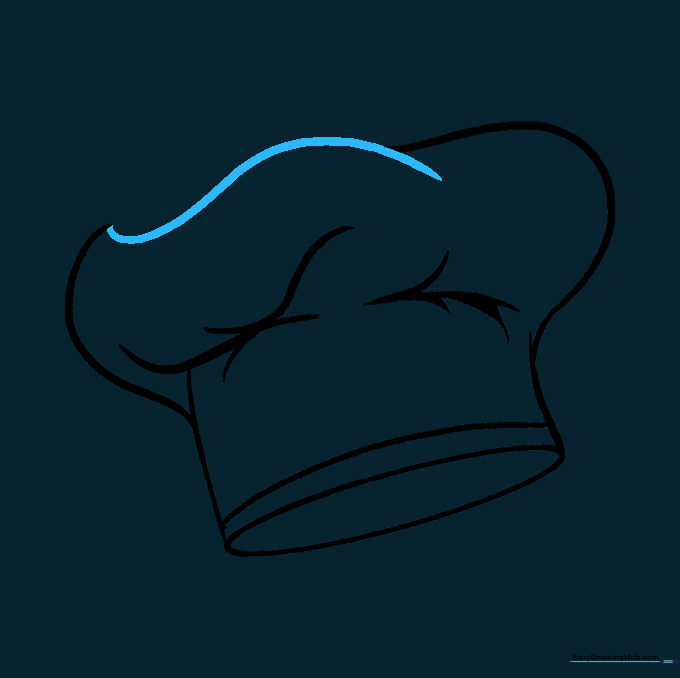 Final S-shaped line added to the top of the hat to complete the silhouette.