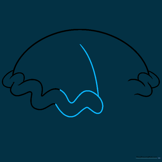 Sketch showing a missing slice of pie with internal depth lines.
