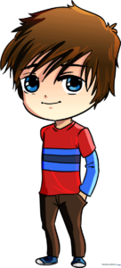 Colorful and finished chibi boy character illustration.