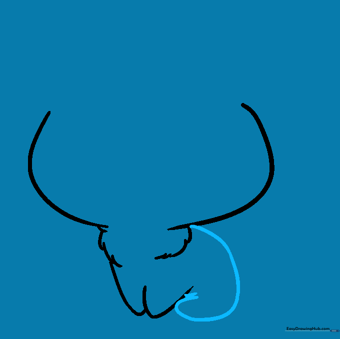 A long curved line defining the cat's back and hip structure.