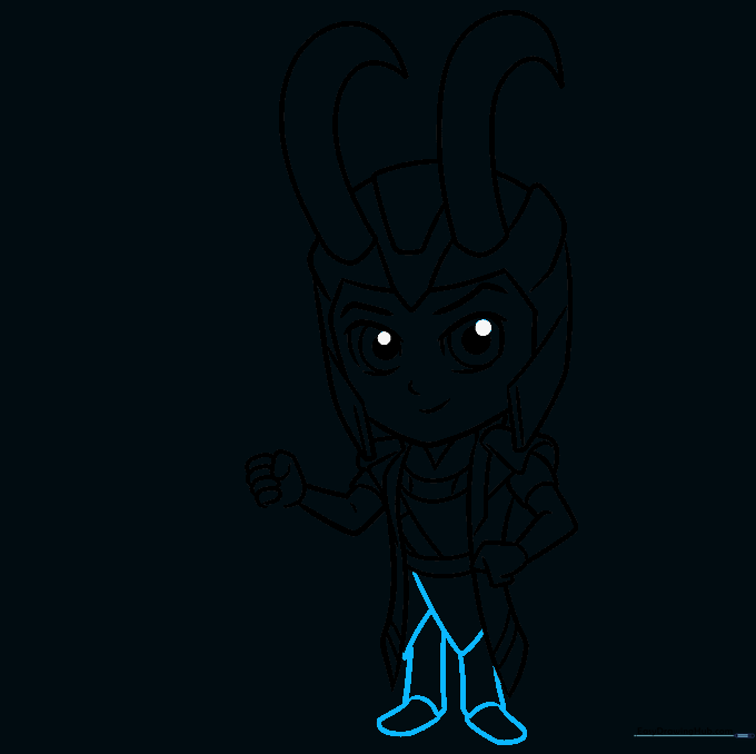 Adding the legs and feet to the chibi character.
