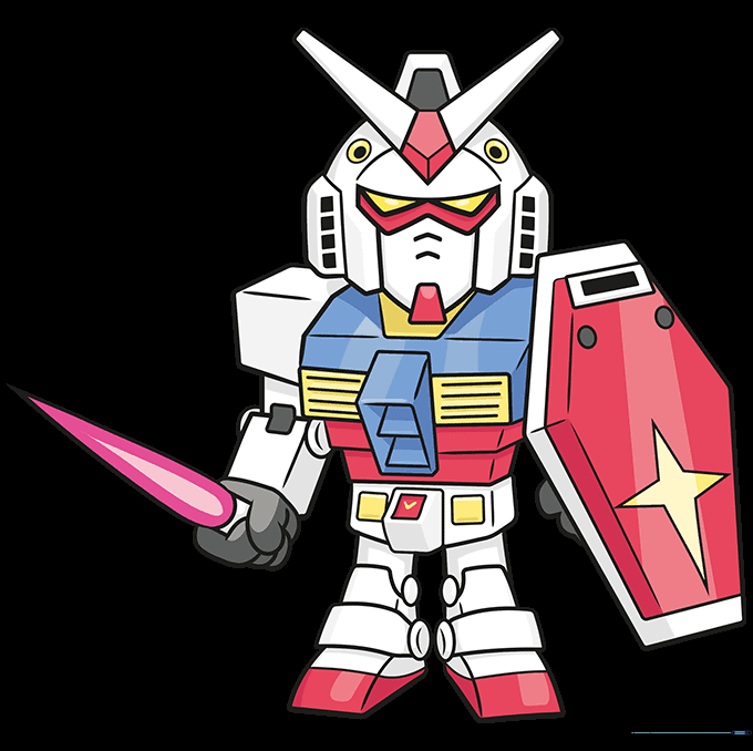 Finished, full-color illustration of the Chibi SD Gundam character.