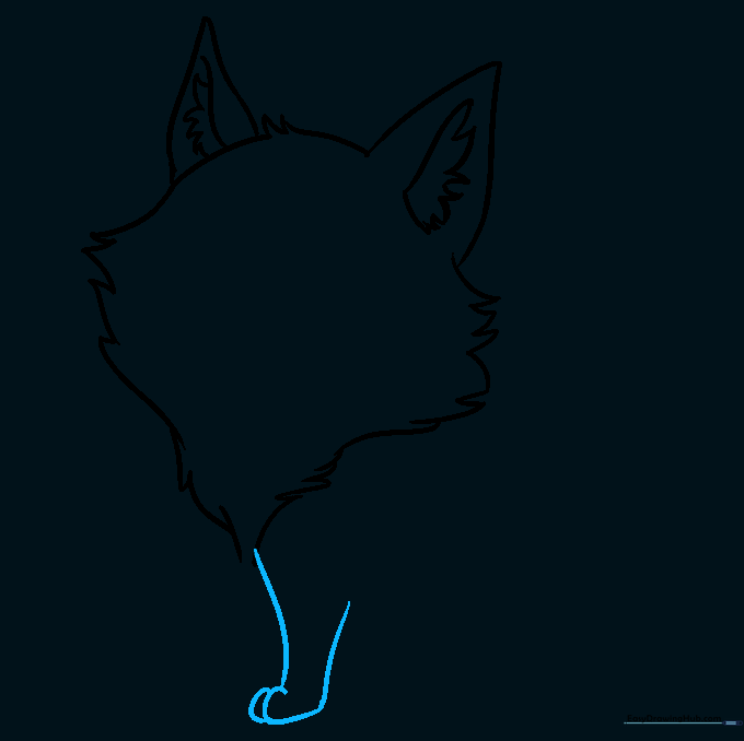 Outlining the first front leg with rounded paw details.