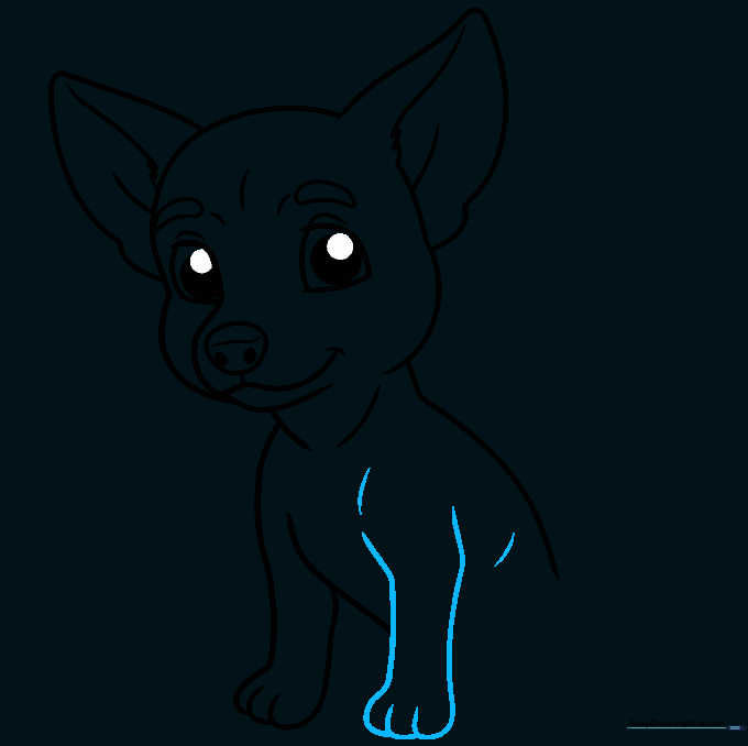 Adding the second front leg to the Chihuahua drawing.