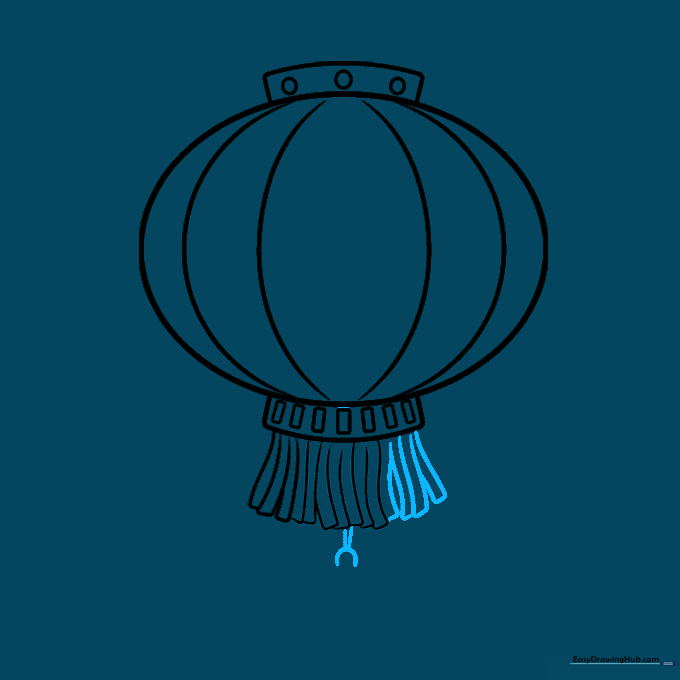 Drawing showing the addition of a C-shaped base structure for the final tassel section.