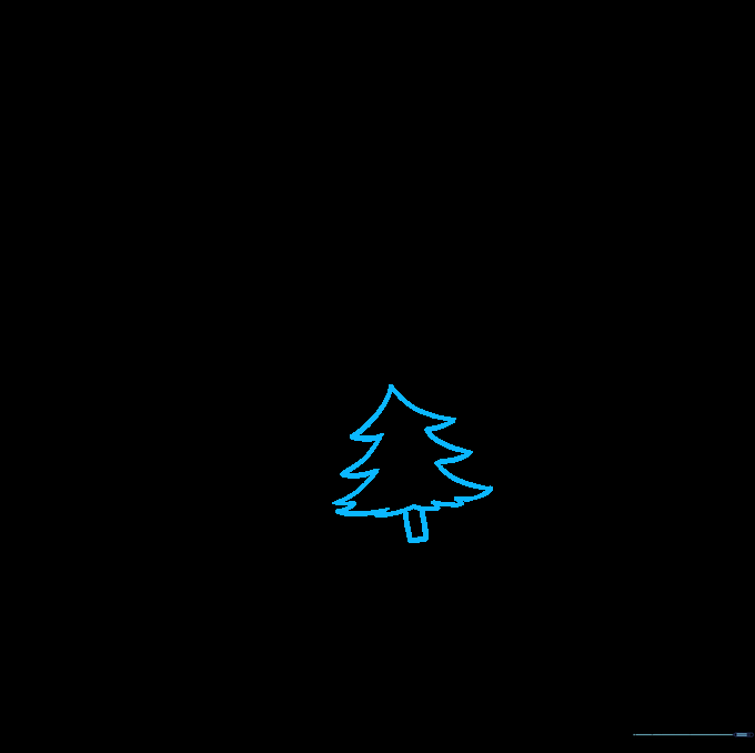 A simple pine tree drawing added as a decorative pattern on the side of the stocking.