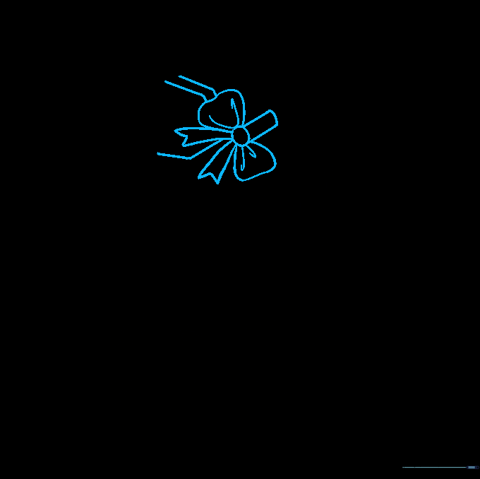 A gift box with a bow and ribbon details drawn on top.