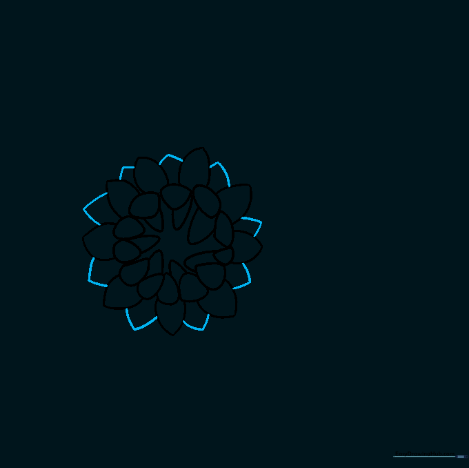 Adding smaller petals into the gaps between larger ones to create a sense of depth.