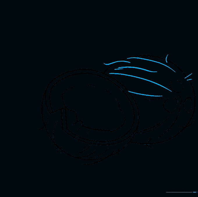 Layering additional texture lines to create a dense, fibrous husk effect.