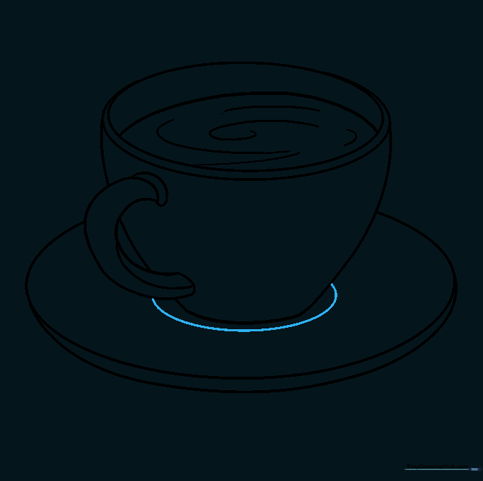 Adding a circular indentation detail to the saucer base.