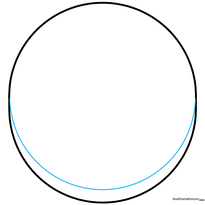 Oval with an added curved line at the bottom to suggest thickness and volume.