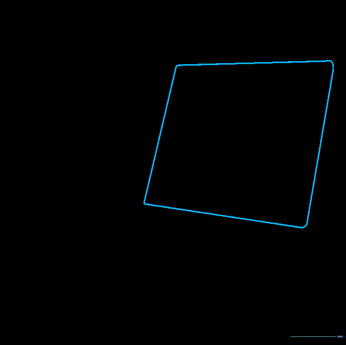 A light pencil sketch of a trapezoid representing the screen of a laptop.