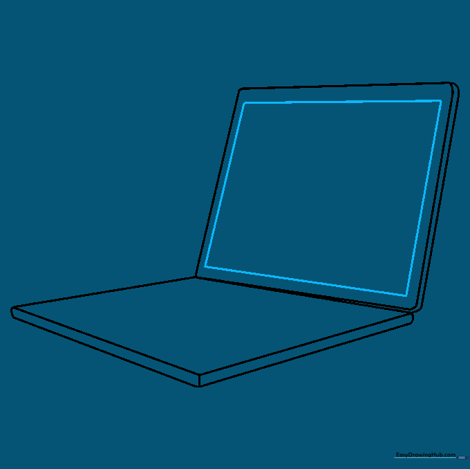 Drawing a smaller inner rectangle to define the laptop screen area.