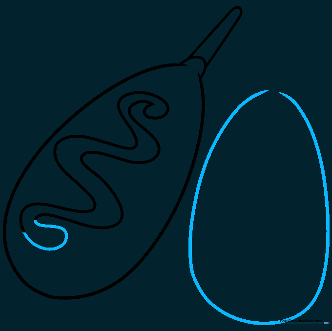 Finished sauce on the first corn dog and the outline of a second corn dog beginning.