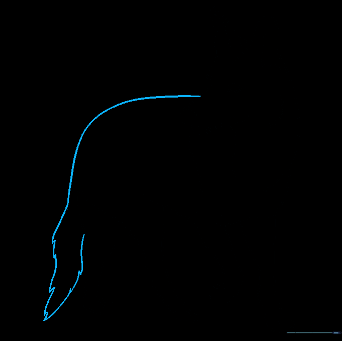 Coyote outline now featuring a large, bushy tail.