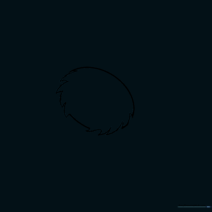 The crab shell outline after erasing the internal guide lines.