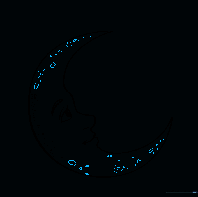 More crater details added along the length of the crescent moon.