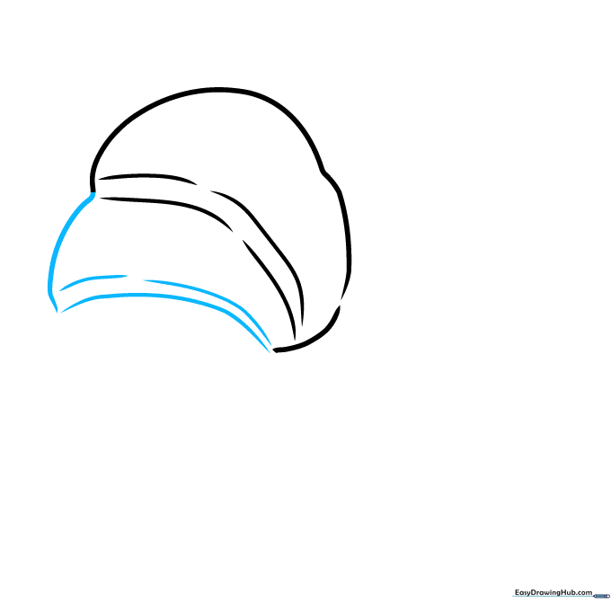 A second croissant segment added with matching parallel line details.