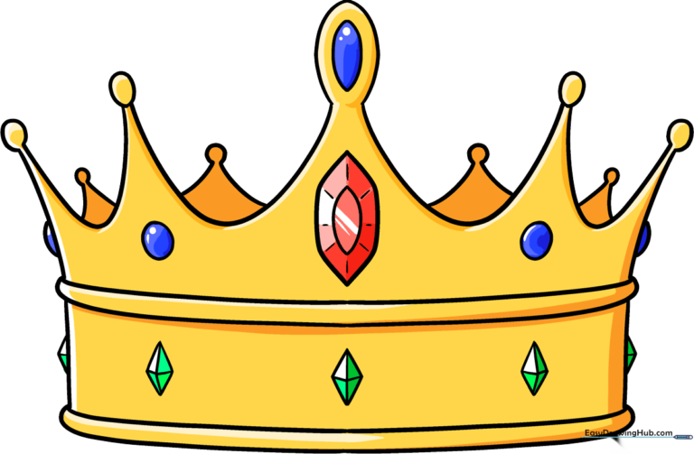 A colorful, finished illustration of a royal crown.