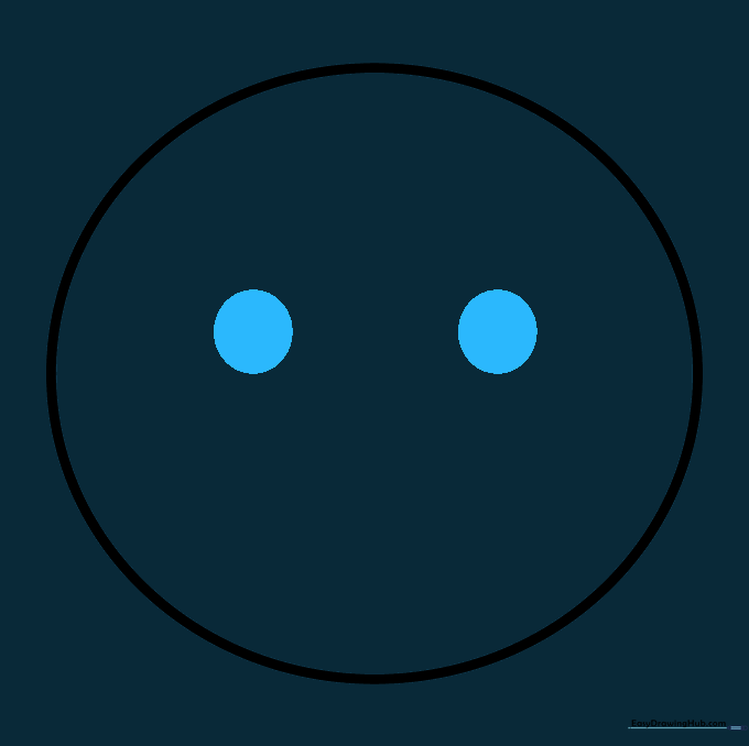 Two small, dark-filled circles representing the eyes positioned inside the main face circle.