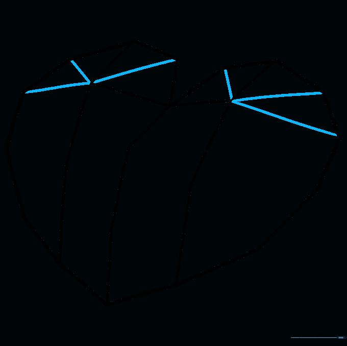 Drawing radiating lines to enhance the three-dimensional faceted look.