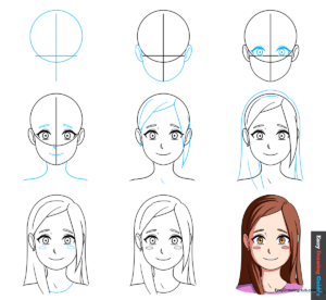 A finished, high-quality illustration of a cute anime girl's face.